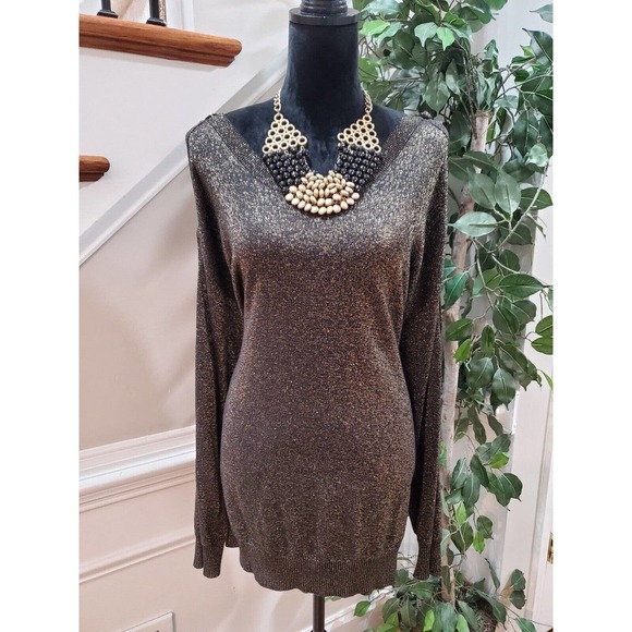 Michael Kors Womens Gray Long Sleeve Casual Round Neck Top Blouse Size 2X - Picture 1 of 12